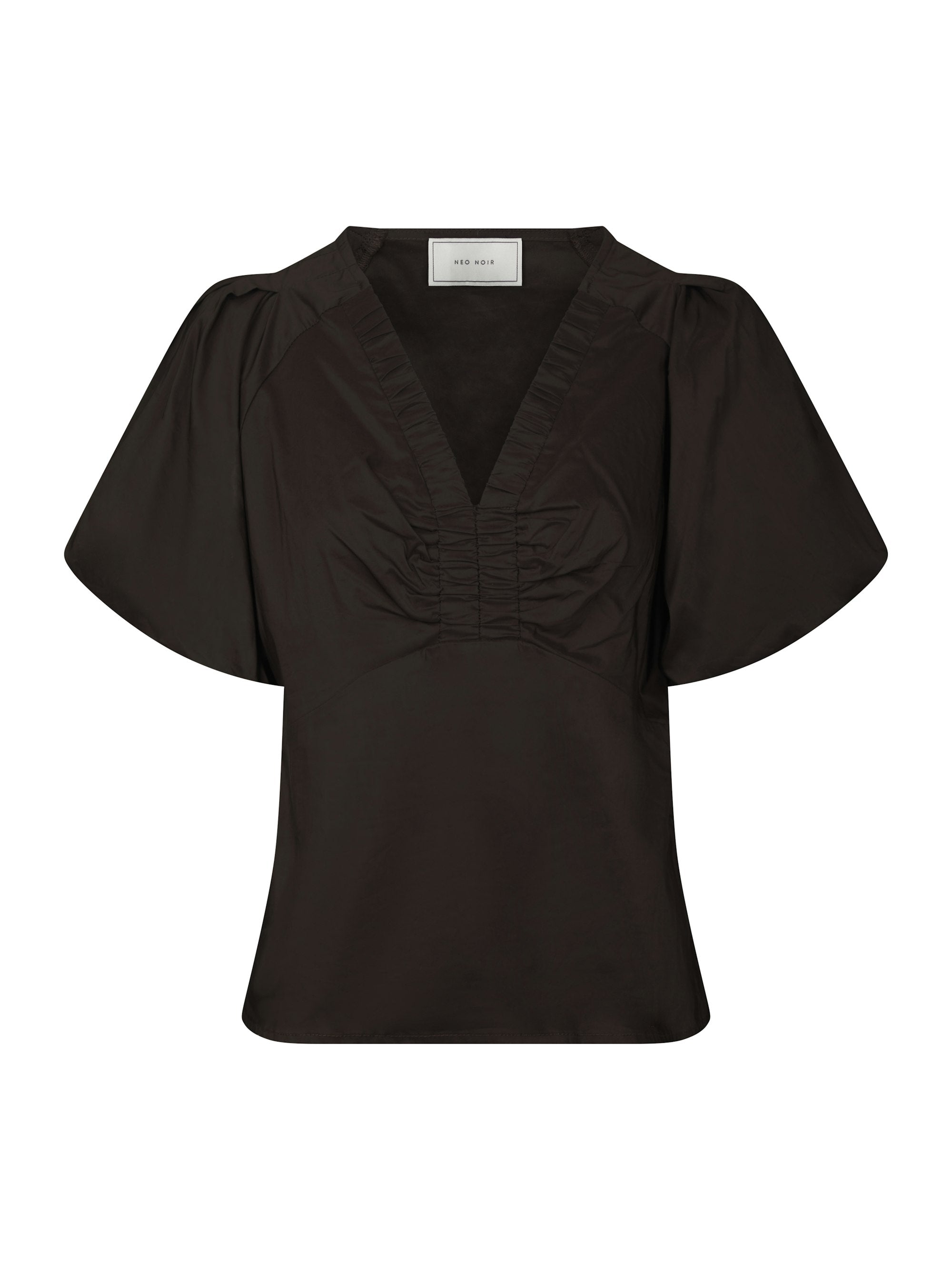 Irina Poplin bluse - Chocolate Brown